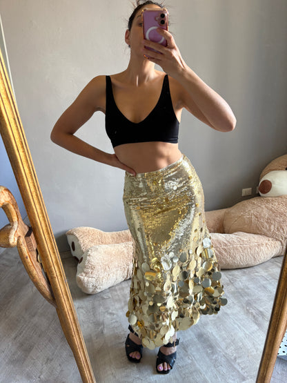 Gonna in paillettes oro