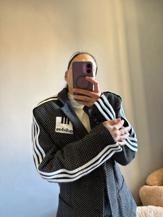 Blazer a puntini nastro bianco e nero