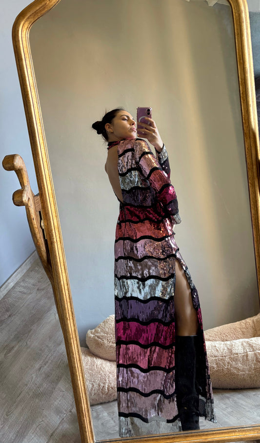 Abito in paillettes multicolore