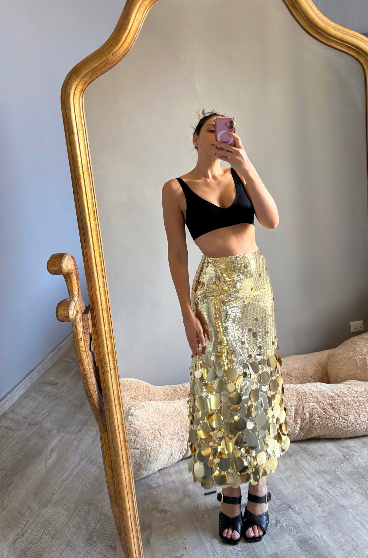 Gonna in paillettes oro