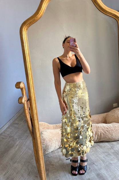 Gonna in paillettes oro