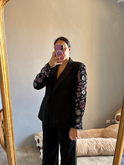 Blazer maniche gioiello con strass