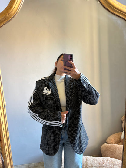 Blazer a puntini nastro bianco e nero
